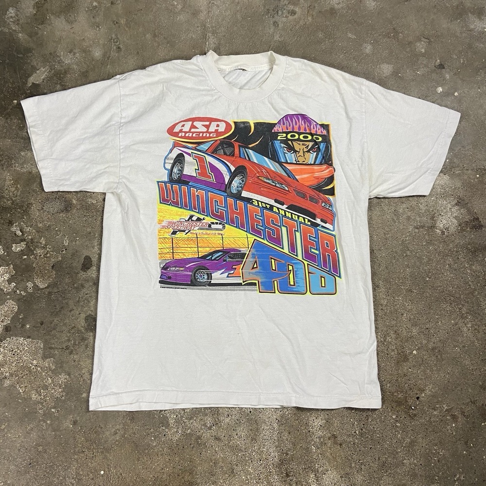 Vintage Winchester 400 T-Shirt Size Large White 31st ASA Racing Car Graphic